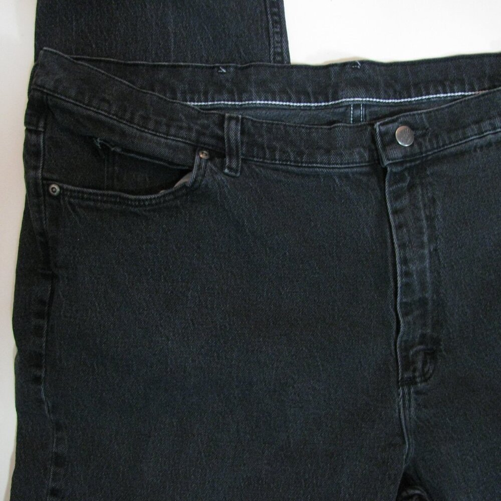 Chic Jeans Plus Size 26W Petite 26 Black Heavyweight Denim Straight Leg Short - Picture 2 of 5